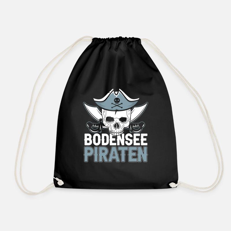 Bodensee Piraten Bodenseepirat Bodensee Geschenk - Turnbeutel - Schwarz