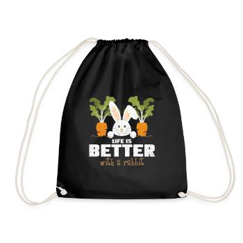 La vie en détresse est meilleure avec un lapin - Sac de sport léger - noir - Devant