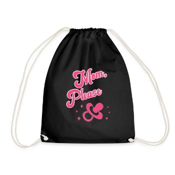 pacifier mom - Drawstring Bag - black - Front