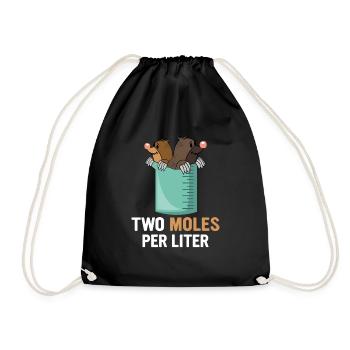 Two moles per liter scientist physicist - Drawstring Bag - black - Front