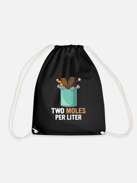 Two moles per liter Wissenschaftler Physiker - Turnbeutel - Schwarz