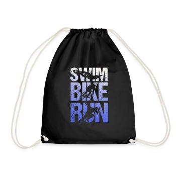 Triathlon triathlete running swimming bike motif - Drawstring Bag - black - Front
