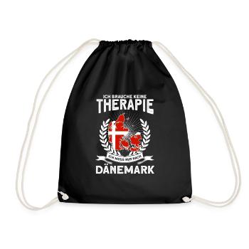 Keine Therapie Ich muss nur nach Dänemark Geschenk - Turnbeutel - Schwarz - Vorne