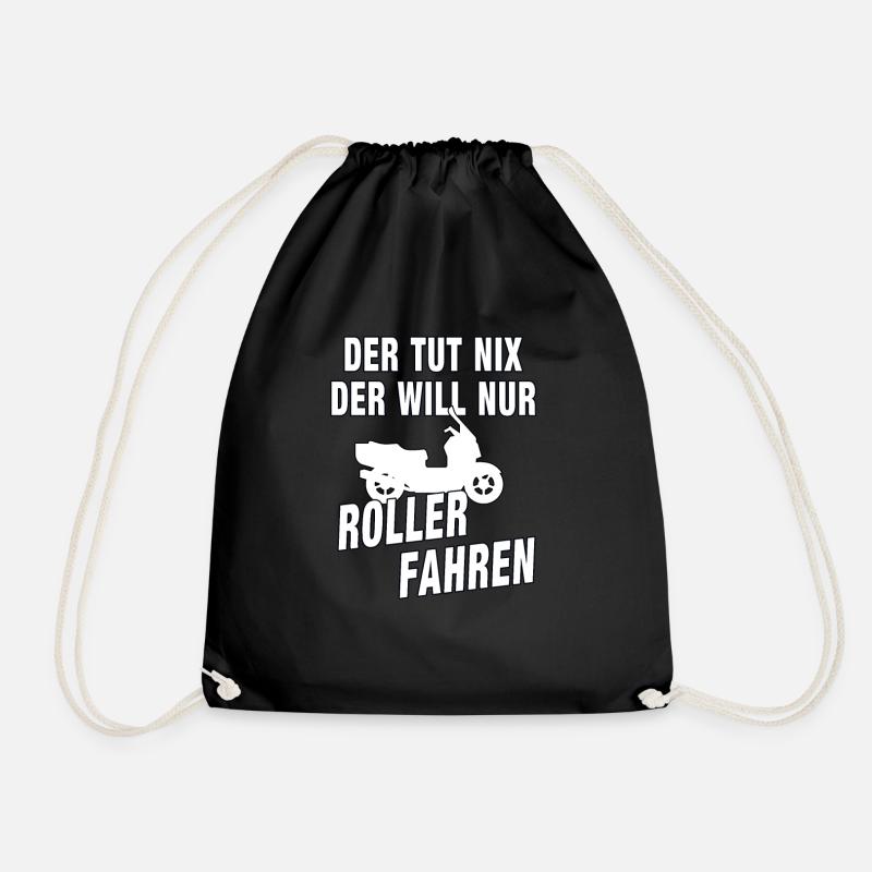 Motorroller Roller Rollerfahrer Geschenk - Turnbeutel - Schwarz