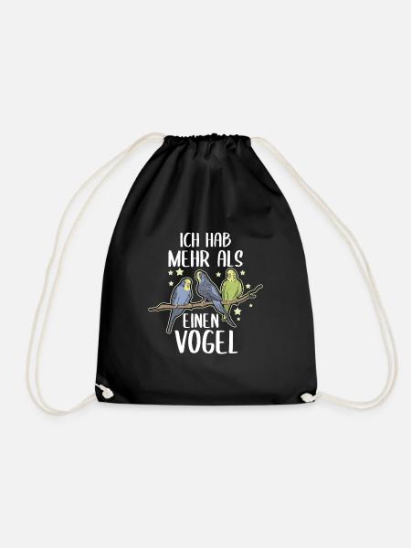 Ich hab mehr als einen Vogel Wellensittich - Turnbeutel - Schwarz