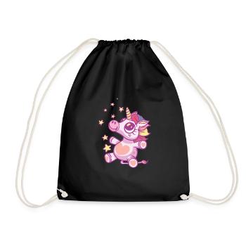 Baby Einhorn - Baby Unicorn - Drawstring Bag - black - Front