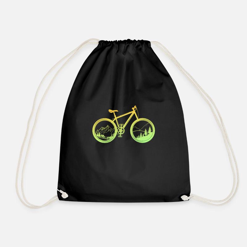 Mountain bike - Drawstring Bag - black