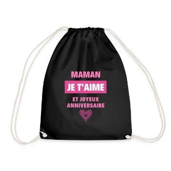 Joyeux anniversaire maman - Sac de sport léger - noir - Devant