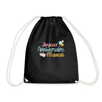 Joyeux anniversaire maman - Sac de sport léger - noir - Devant