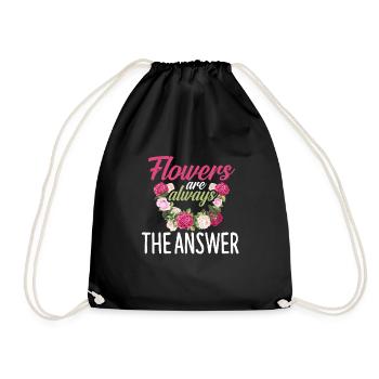 Florist florist flowers flower bouquet - Drawstring Bag - black - Front