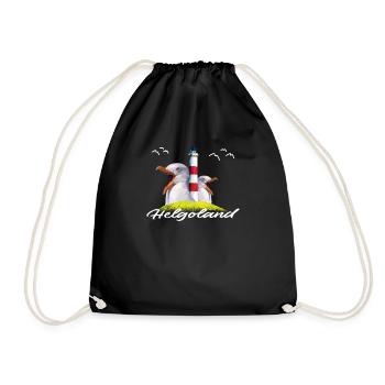 Helgoland North Sea Island Vacation Gift - Drawstring Bag - black - Front