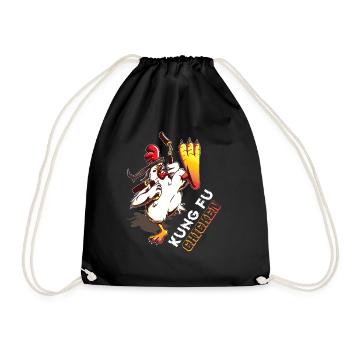 Kung Fu Chicken Crazy Chicken Funny Martial Arts - Drawstring Bag - black - Front
