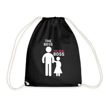 Le vrai patron père fille fille - Sac de sport léger - noir - Devant