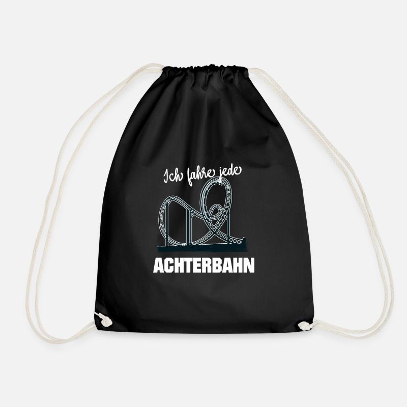 Achterbahn Ich fahre jede Achterbahn Geschenk - Turnbeutel - Schwarz