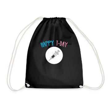 Happy T Day Transgender cadeau de testostérone - Sac de sport léger - noir - Devant