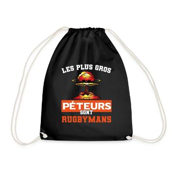 cadeau drôle gros péteur rugbyman rugby - Sac de sport léger - noir - Devant