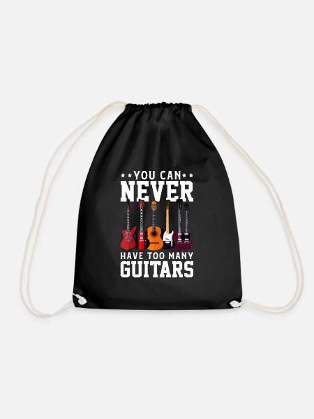Guitar player music guitarist musician band - Drawstring Bag - black