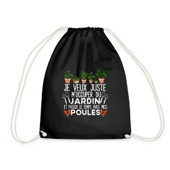 Jardin Poules Jardinier Humour Cadeau Poulet - Sac de sport léger - noir - Devant
