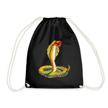 Serpent de pixel - Sac de sport léger - noir - Devant