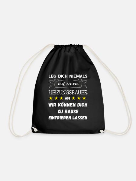 Heizungsbauer Anlagenmechaniker Sanitär Geschenke - Turnbeutel - Schwarz