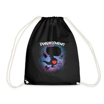 Pregosaurus Pregnancy Announcement - Drawstring Bag - black - Front