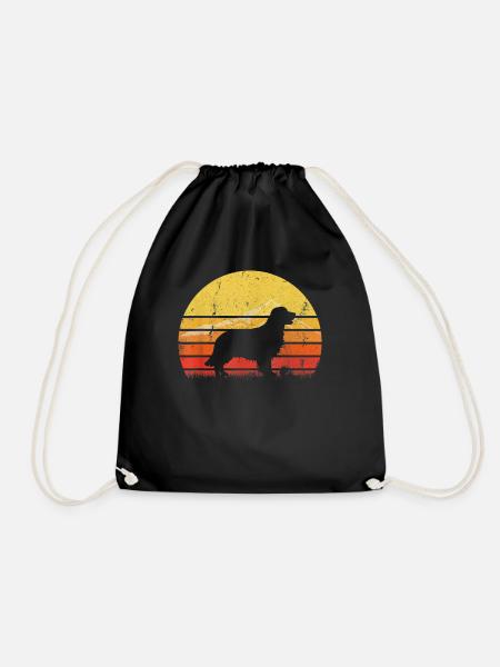 Vintage Retro Golden Retriever Silhouette - Turnbeutel - Schwarz