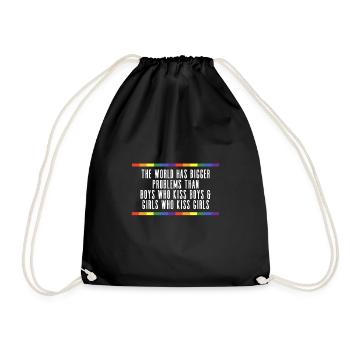 Le monde a de plus gros problèmes que l'homophobie - Sac de sport léger - noir - Devant