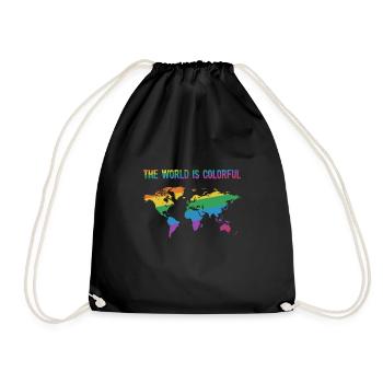 The world is colorful - Sac de sport léger - noir - Devant