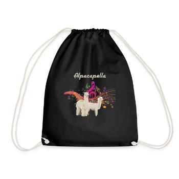 Cute And Funny Alpaca Alcapella Musician Gift - Turnbeutel - Schwarz - Vorne