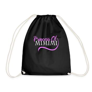Princess of MIMIMI Women's Girl Gift Idea - Drawstring Bag - black - Front