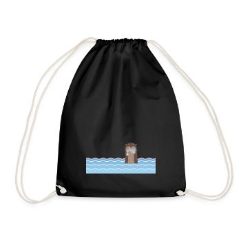 Otter Love Each Otter niedlich Tier Geschenkidee - Turnbeutel - Schwarz - Vorne