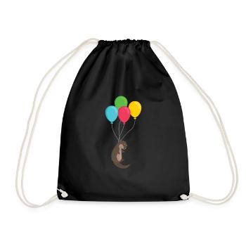 Loutre sur ballons loutre cadeau animal mignon - Sac de sport léger - noir - Devant