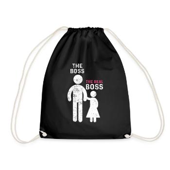 Le vrai patron père fille fille - Sac de sport léger - noir - Devant