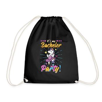 Bachelorette party groom bride bachelor - Drawstring Bag - black - Front