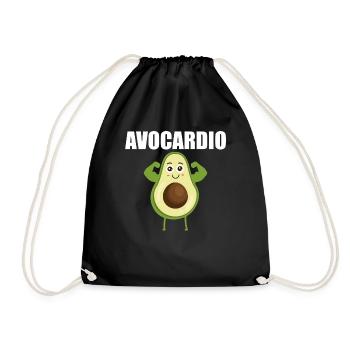 Avocardio Cute Avocado Cardio Fitness Keto - Drawstring Bag - black - Front