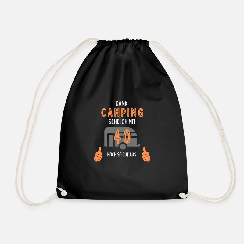 Camping, 40. Geburtstag, Geschenk, Geschenkidee, - Turnbeutel - Schwarz