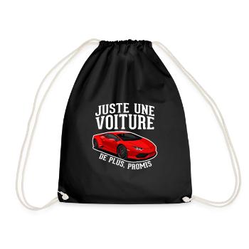 Juste une voiture de plus - humour cadeau - Sac de sport léger - noir - Devant
