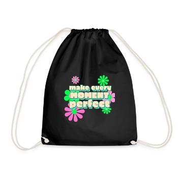 Happy make every moment perfekt - Turnbeutel - Schwarz - Vorne