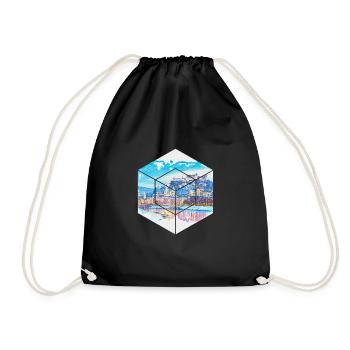 Salzburg known for its Mozartkugeln design - Drawstring Bag - black - Front
