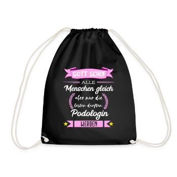 Podologe Fußpflege Pediküre Podologie Geschenke - Turnbeutel - Schwarz - Vorne