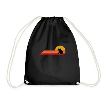 Koala Animal Retro Vintage Style Gift Idea - Drawstring Bag - black - Front