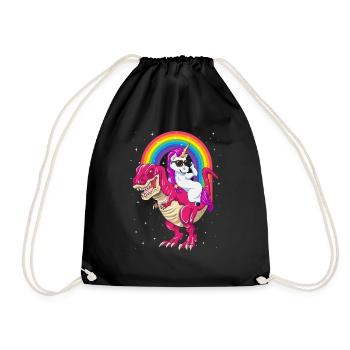 Dinosaure Licorne T rex Humour Cadeau Magique - Sac de sport léger - noir - Devant