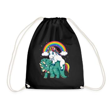 Dinosaure Licorne Tricératops Cadeau Magique - Sac de sport léger - noir - Devant