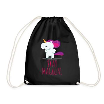 Einhorn Unicorn Fantasie - Turnbeutel - Schwarz - Vorne