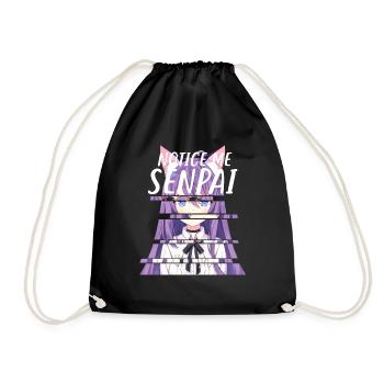 Notice Me Senpai - Japanese Anime - Drawstring Bag - black - Front