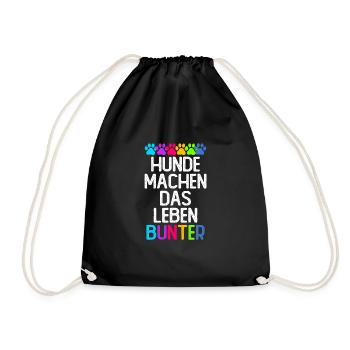 Hunde machen das Leben bunter - Turnbeutel - Schwarz - Vorne