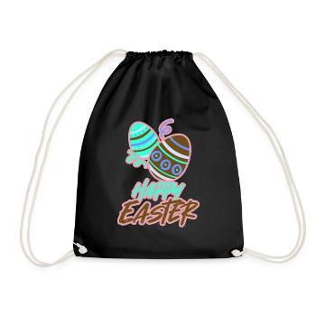 Easter Easter Happy Easter Easter Eggs - Drawstring Bag - black - Front