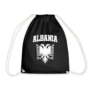 Albania Albanien Albanisch Flagge Fahne - Turnbeutel - Schwarz - Vorne