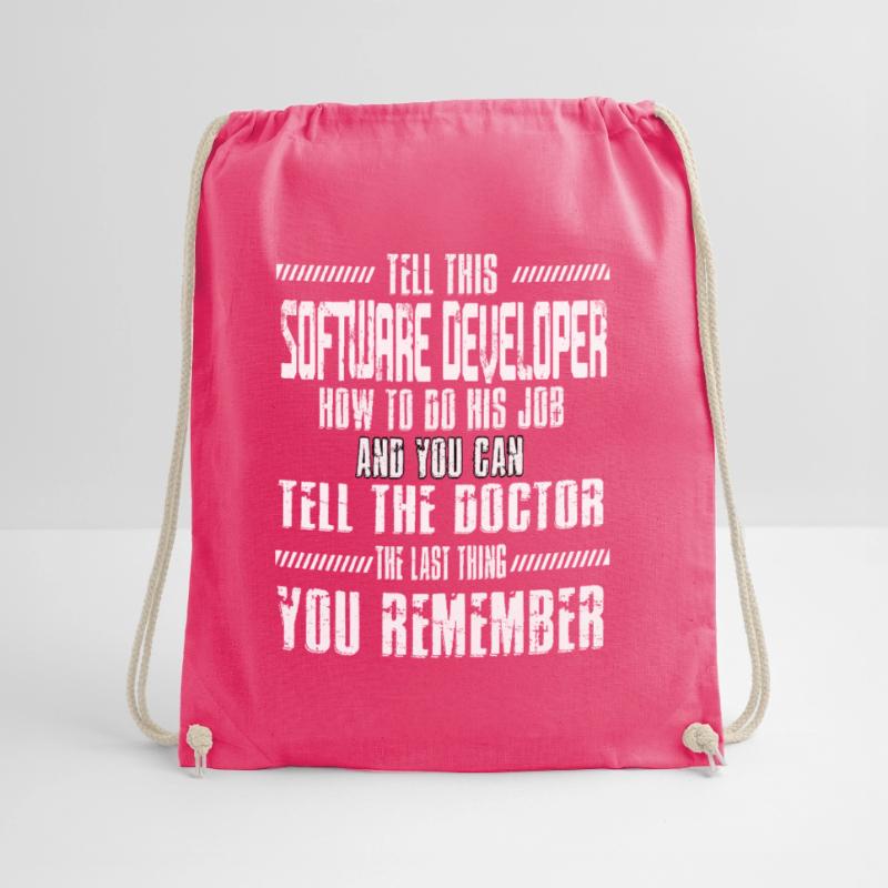 Computer Software Developer Code Programming Drawstring Bag