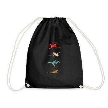 Vintage avion avion pilote volant cadeau - Sac de sport léger - noir - Devant